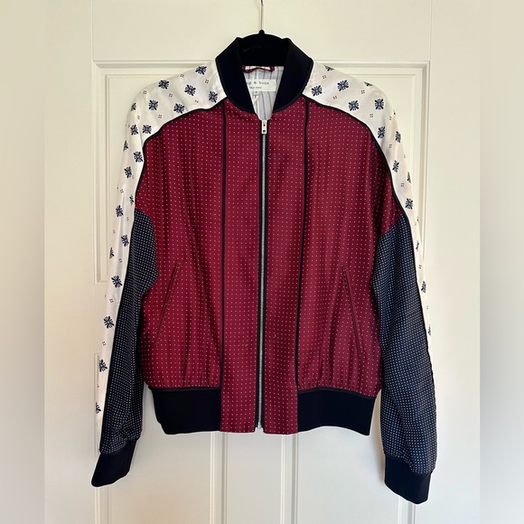Rag & Bone Silk Print Bomber Jacket with Banded Trim US 4 - Picture 2 of 10